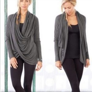 Alo Yoga Shade Wrap Charcoal Gray Top